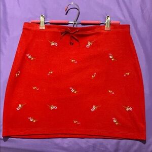 Express Red Embellished Mini Skirt Casual Pencil